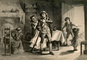 Un Minute Man se préparant à la guerre, 1877
