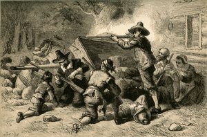 Les Virginiens se défendent contre les Indiens, 1877