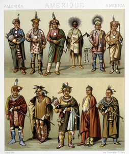 Costume des Pins rouges. Illustration dans « Le costume historique » de Racinet - Albert Charles August Racinet