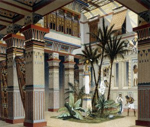 Palais égyptien dans « Le Costume Historique » par Racinet 1888 - Albert Charles August Racinet