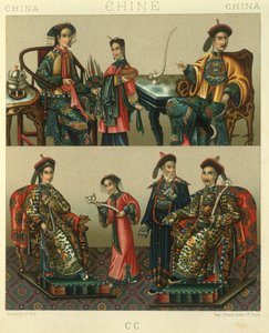 Illustration de la famille impériale de Chin; Chine