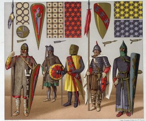 Costumes militaires du IXe au XIIe siècle, par A. Racinet - Albert Charles August Racinet