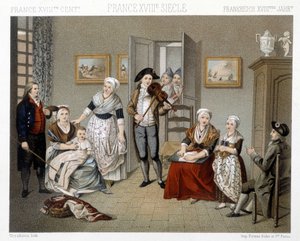 Musiciens jouant pour une famille à l