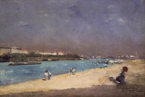 Vue des faubourgs de Paris depuis le Pont National, 1882 - Albert Charles Lebourg