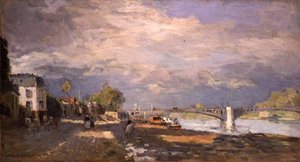 Promeneurs sur la berge