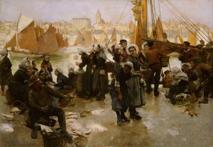 Le départ de la flotte de pêche, Boulogne, 1891