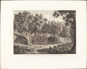 Ruines existantes à Tivoli du niveau inférieur de la villa de Cassio - Albert Christoph Dies