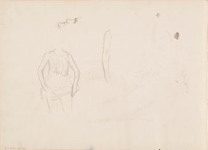 Femme soulevant sa jupe, son visage, son bras - Albert Edelfelt