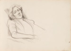 Femme assise, film à mi-corps - Albert Edelfelt
