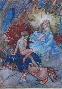 "Non, ne taquine pas ce pauvre crabe Tom", de The Water Babies publié par Humphrey Milford Oxford University Press, c.1930 - Albert Edward Jackson