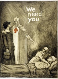 Affiche de recrutement de la Croix-Rouge, "Nous avons besoin de vous", pub. 1918