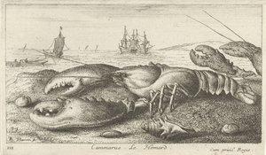 Homard sur la plage - Albert Flamen