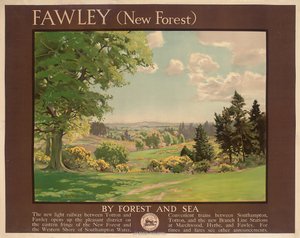 Fawley (New Forest), affiche publicitaire pour Southern Railway