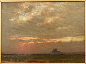 La cathédrale de Lincoln au coucher du soleil