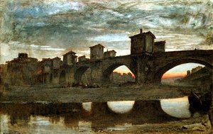 Le Ponte alla Grecia, avant la démolition, Florence - Albert Goodwin