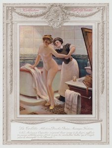 Belle Époque Paris, Dame à la mode prenant son bain - Albert Guillaume