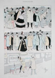 Ouvertures de galerie, vers 1900 (lithographie en couleur) - Albert Guillaume