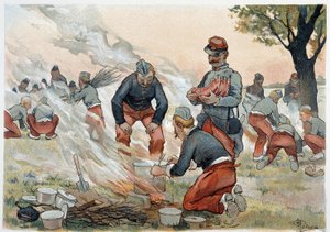 La Popote - dans "Album militaire" par Albert Guillaume (1873-1942), vers 1900