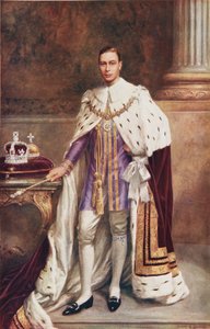 Roi George VI en robes de couronnement