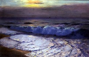 La vague déferlante, crépuscule - Albert Julius Olsson