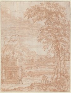 Paysage italianisant avec une fontaine