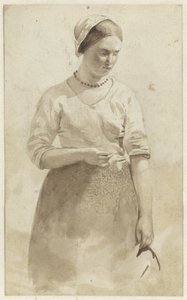 Jeune femme debout - Albert  Neuhuys