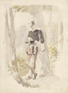 Jeune homme debout lisant une lettre