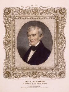 Président américain William Henry Harrison, 1846 (lithographie)