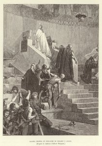 Sciarra Colonna et Guillaume de Nogaret à Anagni. Sciarra Colonna et Guillaume de Nogaret confrontant le pape Boniface VIII à Anagni, Italie - Albert Pierre Rene Maignan