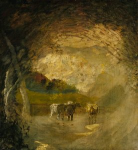 Paysage avec arbres et bétail