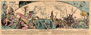 Carte des voyages très extraordinaires de Saturnin Farandoul