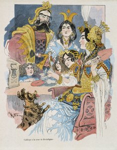 Gulliver à la cour de Brobdignac - dans «Voyages de Gulliver» par Swift, ill. par Robida
