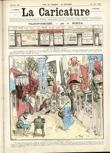Illustration par Albert Robida (1848-1926) pour la couverture de La Caricature (1880)