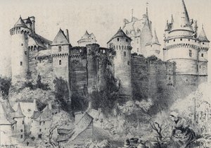 Le Château fort de Vitré en Ille-et-Vilaine - La vieille France - La Bretagne - texte, dessins et lithographies, par Albert Robida (1848-1926) fin XIXe siècle non daté