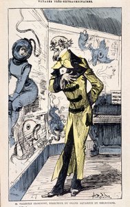 M. Valentin Croknuff, directeur du grand aquarium de Melbourne, parodie de Jules Verne, « Voyages très extraordinaires de Saturnin Farandoul dans 5 ou 6 parties du monde et dans tous les pays connus ou inconnus de M. Jules Verne » par Robida, Paris - Albert Robida