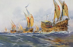 Navires français de Saint-Louis pendant la huitième croisade en 1268