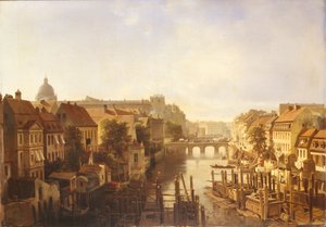 Vue du Long Pont depuis le Mühlendamm, 1850
