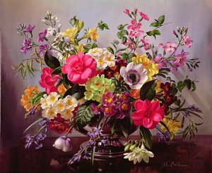 Freesias, primevères et jacinthes des bois
