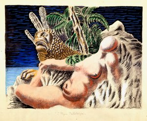 Algérie préhistorique Allégorie. Peinture par Alberto Savinio (Andrea de Chirico) - Alberto (1891 1952) Savinio