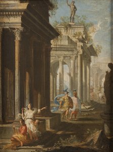Fille lisant au temple corinthien, vers 1710