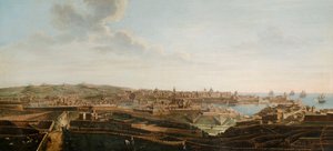 Une des sept vues de La Valette, Malte et ses environs, c. 1753