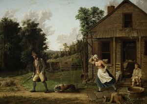 Rip Van Winkle chassé de chez lui par Dame Van Winkle, 1880 - Albertus D.O Browere