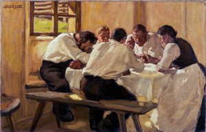 Repas, la soupe (version 2) - Albin Egger Lienz