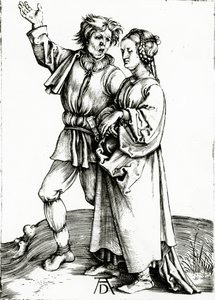 Un couple rustique, gravé par Johannes Wierix, vers 1565 (gravure)