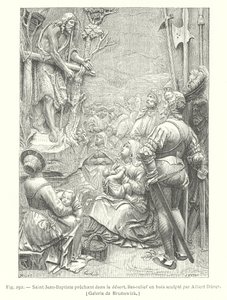 Saint Jean-Baptiste prêchant dans le désert (gravure) - Albrecht (after) Durer or Duerer