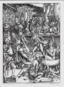 Le martyre de Saint Jean (gravure) - Albrecht (after) Durer or Duerer