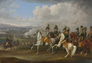 Le général von Bellegarde et ses officiers observant une bataille - Albrecht Adam
