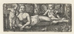Vénus allongée avec deux putti - Albrecht Altdorfer