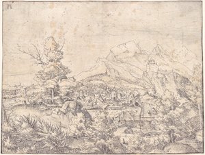 Le grand paysage avec le moulin à eau