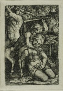 Deux satyres se disputant une nymphe - Albrecht Altdorfer